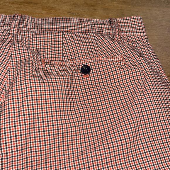 Mens Banana Republic Red Plaid Flat Front Shorts Size 32 - Picture 7 of 8
